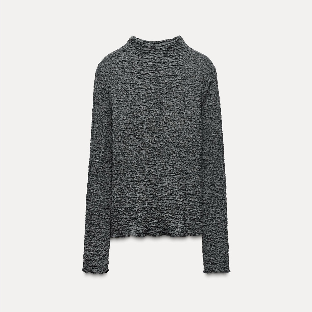 ZARA dark gray high collar long sleeve, Sz M